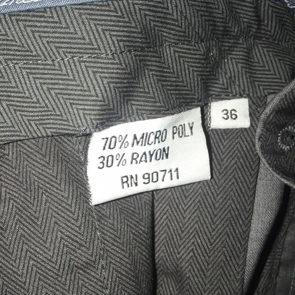 Línea Naturale Men’s Grey Dress Pants size 36 pleat cuff trousers slacks Career